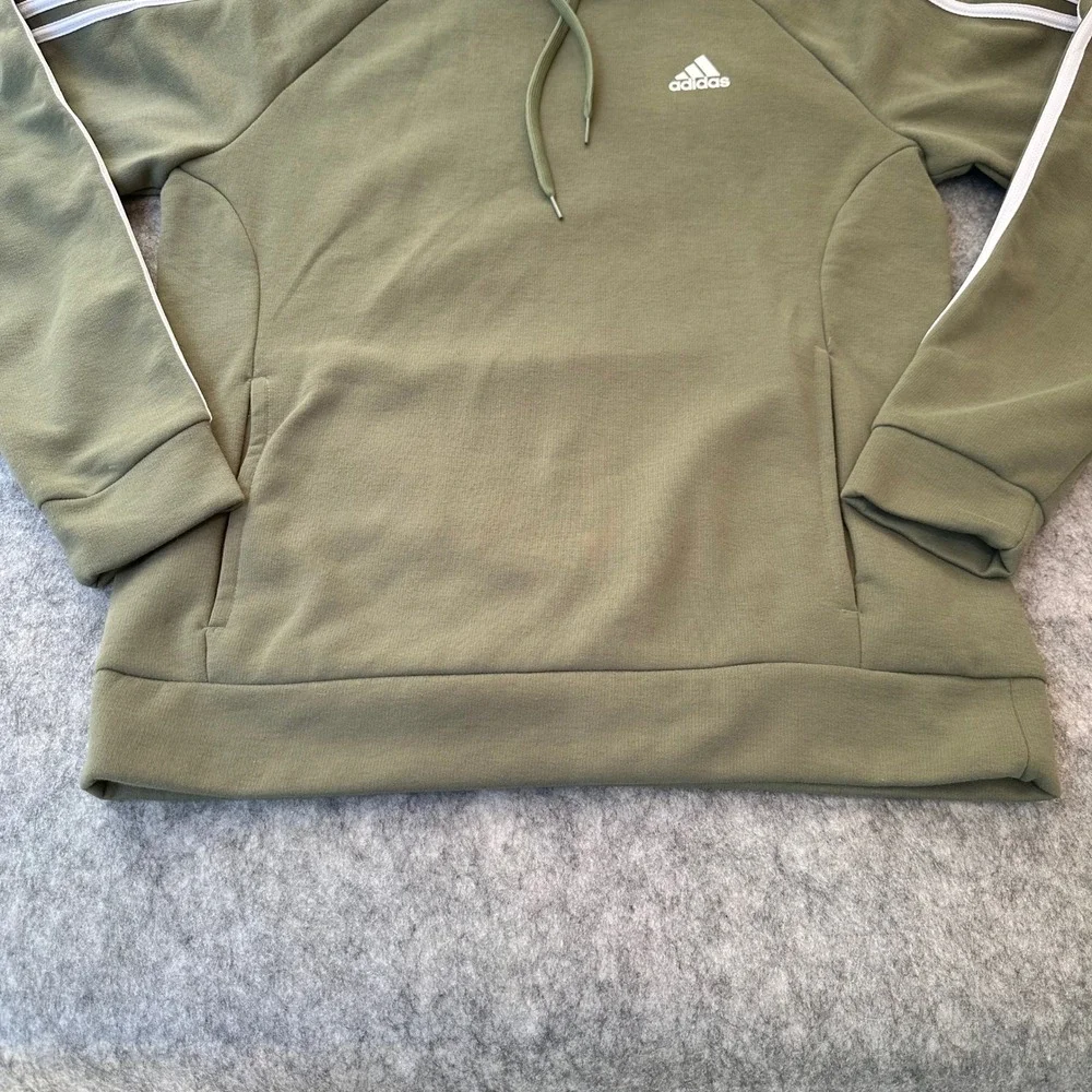 Adidas M 3S FL Hoody Legacy Green Fleece Pullover Sweatshirt H44055 Mens M